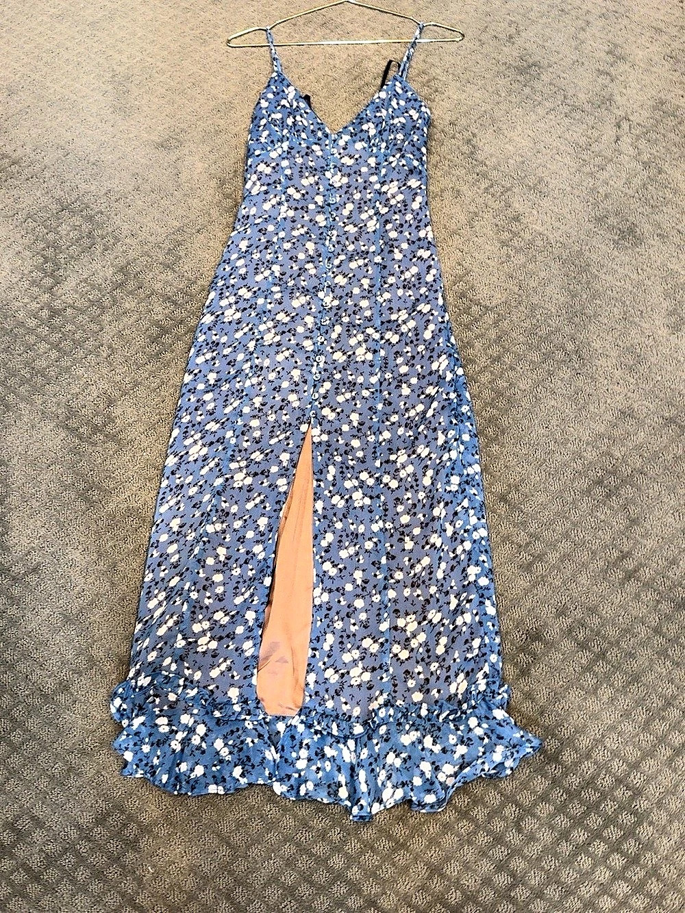 Majorelle Floral Maxi Dress in Blue & Pink Small